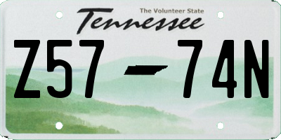 TN license plate Z5774N