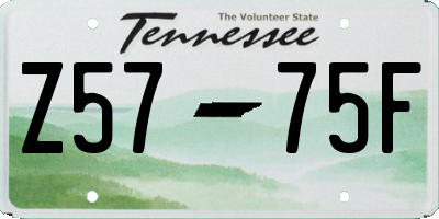 TN license plate Z5775F