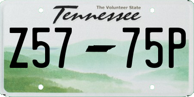 TN license plate Z5775P