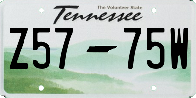 TN license plate Z5775W