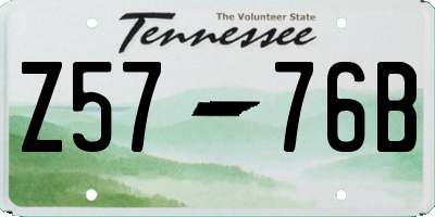 TN license plate Z5776B
