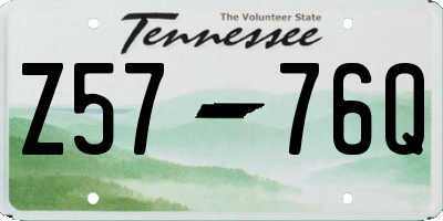 TN license plate Z5776Q