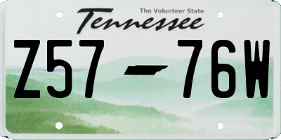 TN license plate Z5776W