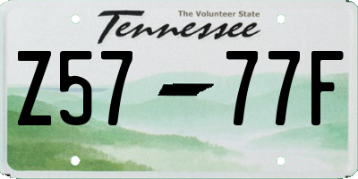 TN license plate Z5777F