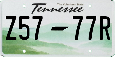 TN license plate Z5777R
