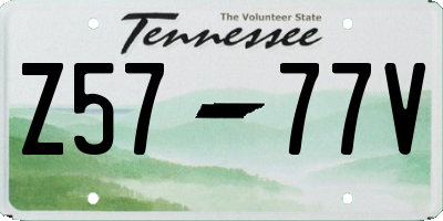 TN license plate Z5777V