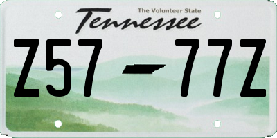 TN license plate Z5777Z