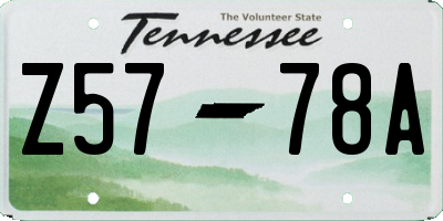 TN license plate Z5778A