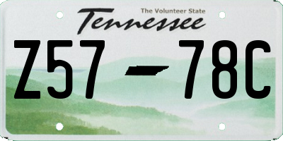 TN license plate Z5778C