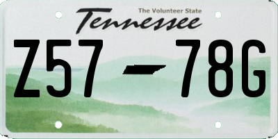 TN license plate Z5778G
