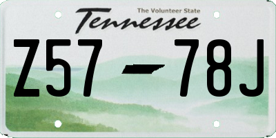 TN license plate Z5778J