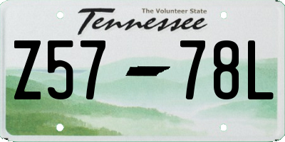 TN license plate Z5778L