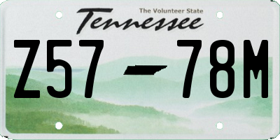 TN license plate Z5778M