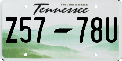 TN license plate Z5778U