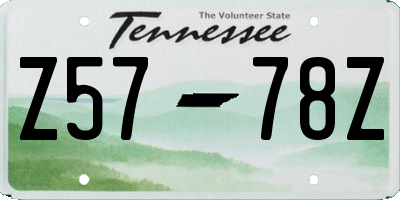 TN license plate Z5778Z