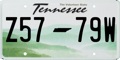 TN license plate Z5779W