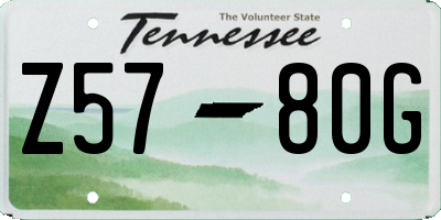 TN license plate Z5780G