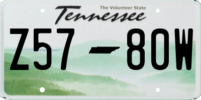TN license plate Z5780W