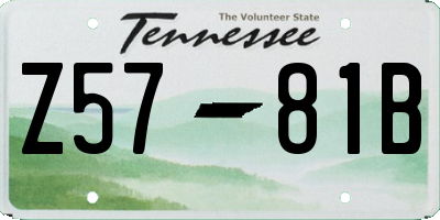 TN license plate Z5781B