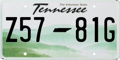 TN license plate Z5781G