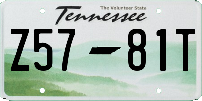 TN license plate Z5781T