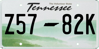 TN license plate Z5782K