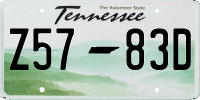 TN license plate Z5783D