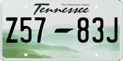 TN license plate Z5783J