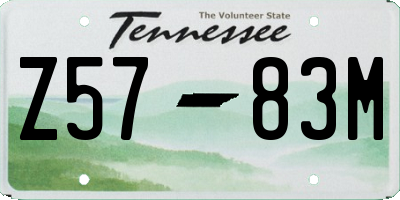 TN license plate Z5783M