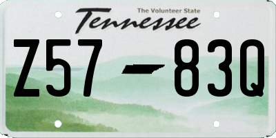 TN license plate Z5783Q