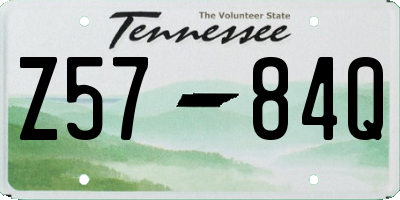 TN license plate Z5784Q
