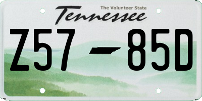 TN license plate Z5785D