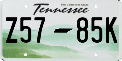 TN license plate Z5785K