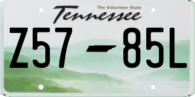 TN license plate Z5785L