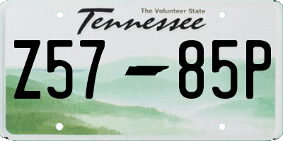 TN license plate Z5785P