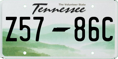 TN license plate Z5786C
