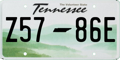 TN license plate Z5786E