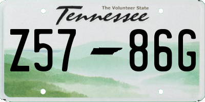 TN license plate Z5786G