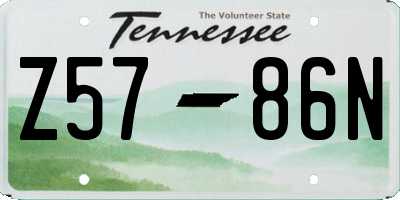 TN license plate Z5786N