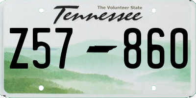 TN license plate Z5786O