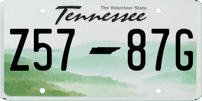 TN license plate Z5787G