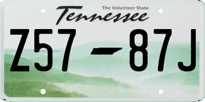 TN license plate Z5787J