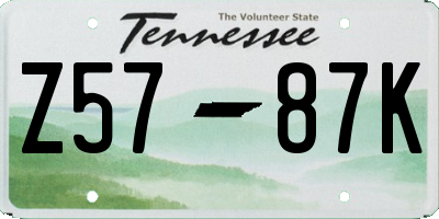 TN license plate Z5787K