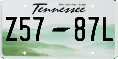 TN license plate Z5787L