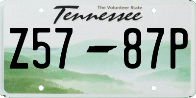TN license plate Z5787P