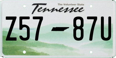 TN license plate Z5787U