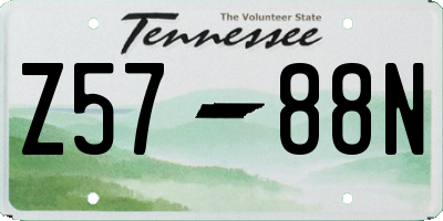 TN license plate Z5788N