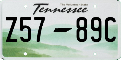 TN license plate Z5789C