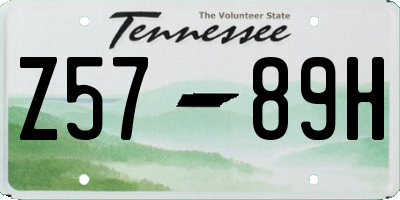 TN license plate Z5789H