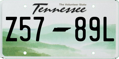 TN license plate Z5789L